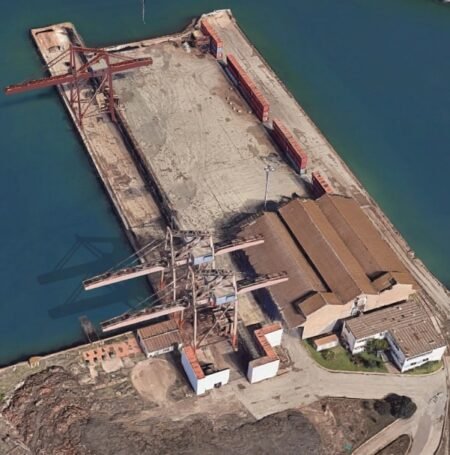Cement factory and cranes