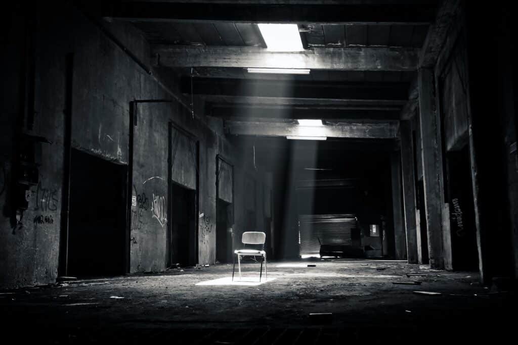 Urbex abandoned building with old chairs