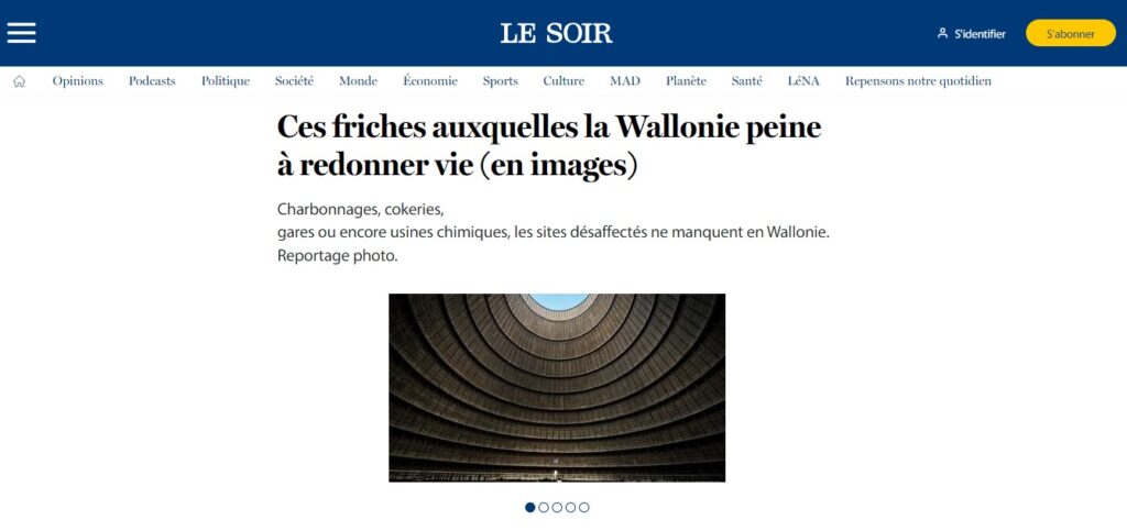 Newspaper article about abandoned buildings In Wallonia